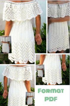 crochet dress pattern for women with off the shoulder and ruffles on shoulders