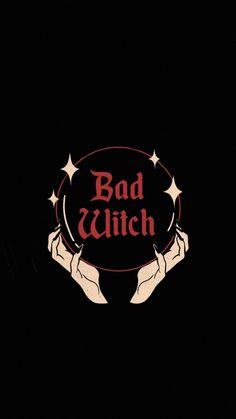 the logo for bad witch with two hands holding it