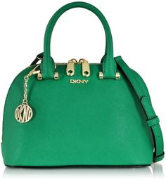 DKNY Bryant Park Grass Green Saffiano Leather Mini Round Crossbody Bag Round Crossbody Bag, Dkny Bags, Structured Handbags, Dkny Bag, Trendy Purses, Mini Crossbody Purse, Green Handbag, Green Purse, Bryant Park