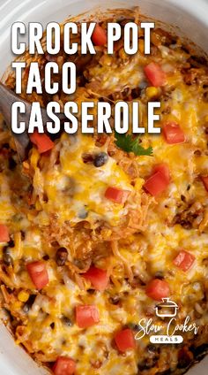 crock pot taco casserole in a white bowl