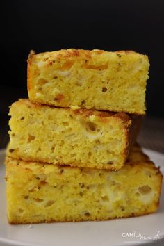 three pieces of bread stacked on top of each other