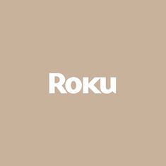 the word roku is written in white on a tan background with an image of a dog