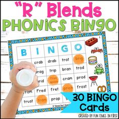 the r blends phonics bingo game is shown