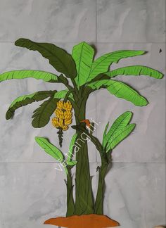 a paper cut out of a banana tree