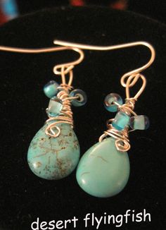 Turquoise earrings-- wire wrapped jewelry handmade--December Birthstone jewelry. $20.00, via Etsy. Handmade Copper Wire Wrap Earrings As Gift, Unique Wire Wrapped Wrap Earrings As Gift, Bohemian Wire Wrapped Wrap Earrings Gift, Wire Wrapped Wrap Earrings As A Gift, Silver-plated Wire Wrapped Earrings As Gift, Nickel-free Wire Wrap Earrings Gift, Silver Plated Wire Wrapped Wrap Earrings As Gift, Unique Wire Wrapped Earrings As A Gift, Blue Hand Wrapped Earrings Gift