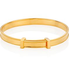 When life begins, love never ends. The ornate Heritage Bangle dipped in 18ct gold vermeil is a sentimental token of adoration for a new addition to your family. With a striking milgrain detailed edge, it would make a unique Baptism gift, naming day present, newborn baby jewelry or 1st birthday gift. An expandable baby bangle that will grow with her until around the age of three, once she has physically outgrown it, the baby bangle will be forever held dear in her heart as a symbol of her youth. Classic Adjustable Jewelry For First Communion, Classic Jewelry With Adjustable Decorative Band, Classic Adjustable Jewelry With Decorative Band, Classic Bracelets With Decorative Band As Gift, Elegant Round Jewelry For Baptism, Elegant Adjustable Bracelet For Baptism, Elegant Adjustable Bracelets For Baptism, Elegant Yellow Gold Baptism Jewelry, Elegant Bracelet For First Communion