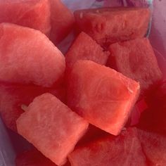 slices of watermelon in a plastic container