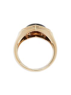 This Ring Adorns Diamonds Along With Onyx And Is Crafted With 14k Yellow Gold Making It An Ideal Blend Of Boldness And Elegance. Onyx, 2.50 Tcw Diamond, 0.07 Tcw Diamond Color: Hi Diamond Clarity: I1-I2 14k Yellow Gold Made In Usa Size Width, About 0.51'' Please Note: Warranty Services Are Provided Exclusively By Effy, Saks Off 5th Is Not Responsible For These Services And Any Related Inquiries Or Claims Should Be Direc. Center Core - Jewelry Trunk > Saks Off 5th. Effy. Size: 7. Luxury Cabochon Signet Ring For Formal Occasions, Elegant Black Dome Ring With Polished Finish, Timeless Onyx Gemstone Rings, Luxury Onyx Round Signet Ring, Formal Black Dome Ring With Polished Finish, Luxury Onyx Jewelry For Weddings, Luxury Onyx Diamond Ring For Formal Occasions, Elegant Onyx Signet Ring With Gemstone, Elegant Domed Gemstone Signet Ring