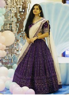 Indian Dress Up, Chikankari Lehenga, Half Saree Lehenga, Wedding Lehenga Designs