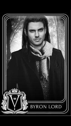 a man with long hair wearing a coat and scarf in front of trees, the image is black and white