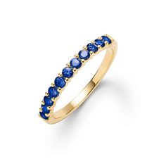 The perfect stackable ring! This half eternity ring offers a timeless design for September birthdays with eleven 2 mm Sapphire gemstones prong set in 14k gold. This comfortable, lightweight band ring stacks well with so many styles including Greenwich, Grand and Rosecliff. Choose your child’s birthstone for a sparkly s Blue Diamond Wedding Band, Birthstone Wedding Band, Sapphire Birthstone, Wedding Bands For Her, Pave Diamond Band, Zierlicher Ring, Round Sapphire, Sapphire Band, Mens Silver Necklace