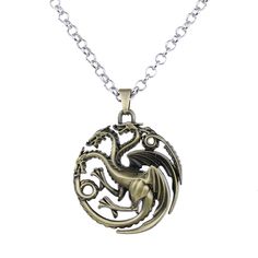 PRICES MAY VARY. Game of Thrones Targaryen Dragon Necklace: Best gift for the movie fans and followers Material: Eco-friendly metal, lead free, nickel free and hypoallergenic Size: Chain length 23.6 inches, pendant diameter approx. 1.77 inches Stylish and great for everyday wear Guarantee: Each item is packaged in a nice gift box. Good customer service, 100% satisfaction and money back guarantee 
Lureme Brand Story:
lureme dedicate to sourcing and selling unique and trendy fashion jewelry and ac Luxury Fantasy Necklace For Gift, Dragon Age Necklace, Luxury Fantasy Necklace As A Gift, The Witcher Necklace Pendants, Game Of Thrones Necklace Jewelry, Yennefer Of Vengerberg Necklace, Cersei Lannister Necklace, Daenerys Dragon Necklace, Game Of Thrones Targaryen