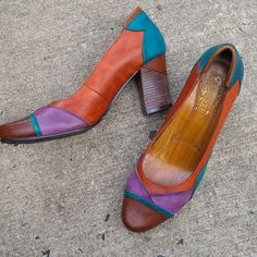 Size 40 Or 9/9.5 2" Heel Extremely Well Made And Comfortable Shoes Spring Step Shoes, Spring Shoes, Orange And Purple, Leather Heels, Comfortable Shoes, Shoes Women Heels, Shoes Heels, Orange, Women Shoes