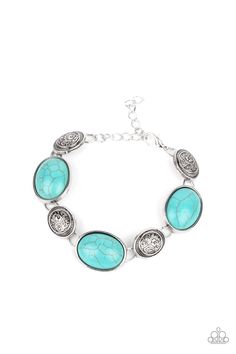 Paparazzi Cactus Country Blue Clasp Bracelet Cactus Country, Turquoise Stone Bracelet, Paparazzi Accessories Jewelry, Blue Stone Bracelet, Easy Jewelry, Country Blue, Silver Frames, Paparazzi Accessories, Turquoise Stones