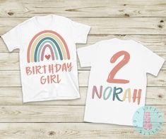 Rainbow Birthday Theme, Boho Rainbow Birthday, Cadeau Grand Parents, Birthday Boho, Personalized Birthday Shirts, Boho Birthday, Girl Rainbow, Birthday Girl Shirt, Cadeau Couple