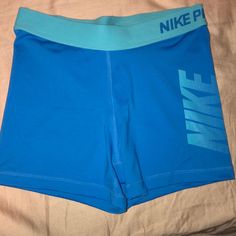 Blue And Light Blue Nike Spandex Dri-Fit Good Condition Never Worn Nike Stretch Blue Bottoms, Nike Blue Stretch Bottoms, Nike Blue Activewear For Workout, Blue Nike Stretch Activewear, Nike Blue Stretch Activewear, Poshmark Clothes, Volleyball Spandex, Bodycon Dress Homecoming, Nike Spandex