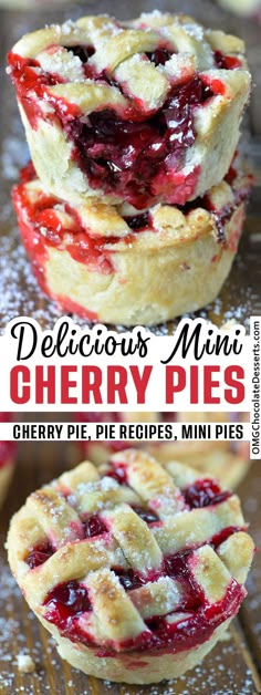 delicious mini cherry pies are the perfect dessert for valentine's day or any special occasion