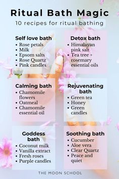 Spiritual Self Care Routine, Bath Ritual Aesthetic, Soul Cleanse Ritual, Bath Herbs Recipe, Protection Ritual For Self, Bath Salt Benefits, Spiritual Cleansing Ritual, Cinnamon And Sea Salt Ritual, Goddess Bath Ritual