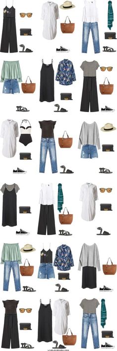 What to Wear in Madrid Spain 18 Outfit Options Packing Light List #packinglist #packinglight #travellight #travel #livelovesara Holiday Travel Outfit, Mode Ab 50, Travel Clothes Women, Europe Outfits, Travel Outfit Summer, Clothes And Shoes, Summer Capsule Wardrobe, Travel Outfits