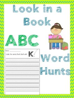 Look in a Book! ABC Word Hunt! Abc Activity, Abc Centers, Seeing Quotes, Early Literacy Activities, Daily Five, Teaching Language, Abc Activities, Early Finishers Activities, Independent Activities