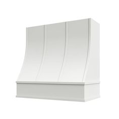 a white range hood on a white background with no people in the room around it