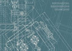 blueprint drawing of mechanical engineering drawings