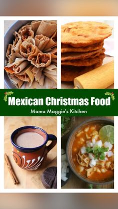 mexican christmas food is featured in this collage with images from different countries and their ingredients