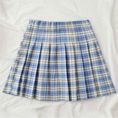 Tartan Mini Pleated Skirt Size Small Blue. New! Never Worn It. In Great Condition Please Reference Pictures. Tartan Pleated Skirt, Rok Mini, Mini Pleated Skirt, Estilo Preppy, Style Preppy, Plaid Mini Skirt, Pleated Mini Skirt, Plaid Skirts, Grey Fashion