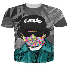 Eazy-E Unisex 3D All-over Print Tshirt available in T-shirt, hoodie, tank top, longsleeve, multi color and size S M L XL XXL 3XL 4XL 5XL. Shipping from the US. Easy 30 day return policy - Shop now! 6.1-ounce, 100% cotton .Double-needle neck, sleeves and hem; Roomy Unisex Fit. Ash is 99% cotton, 1% poly; Sport Grey is 90% cotton, 10% poly; Dark Heather is 50% cotton, 50% polyester .Decoration type: Digital Print. Made by Gildan Multicolor Urban T-shirt For Summer, Multicolor Hip Hop Tops With Letter Print, Urban Style Multicolor Graphic T-shirt, Urban Multicolor Graphic T-shirt, Hip Hop Style Multicolor Tops With Graffiti Print, Hip Hop Multicolor Tops With Graffiti Print, Cool Graphic Print Tops For Streetwear, Summer Streetwear Tops With Graphic Print, Multicolor Letter Print Tops For Streetwear