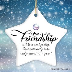 Real Friendship is as Precious as a Pearl Ornament Friendship Gifts Ideas, Pearl Ornaments, Mini Tree, Packing Slip, Real Friendship, Fall Halloween Decor, Christmas Figurines, True Friendship, Hrithik Roshan