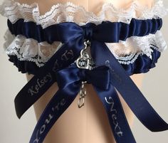 White Lace Garter, Blue Garter