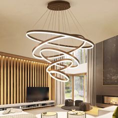 Minimalist Led Acrylic Pendant Chandelier For Living Room Ambiance Coffee / Natural Chandelier Minimalist, Acrylic Pendant, Classic Chandelier, Gold Coffee, Room Ambiance, Ski Chalet, Coffee Color, Color Cafe, Suspension Light