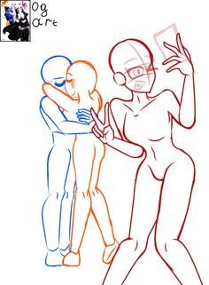 an image of two people hugging each other in the same drawing style, with one person holding