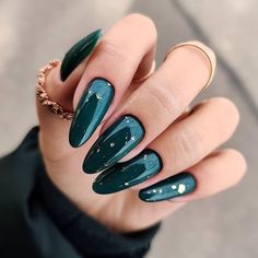 Silver Nails, Fall Nail Designs, Manicure E Pedicure, Gorgeous Nails, Green Nails