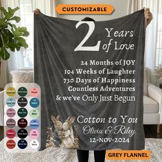 two years of love personalized wedding gift for couple