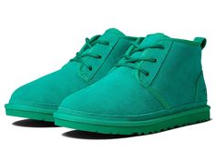 UGG Neumel - Women's Lace up casual Shoes : Emerald Green : Enjoyed rugged, outdoor sensibility with legendary UGG® comfort. Full grain leather or suede upper with a traditional lacing system for easy on-and-off wear. Fully lined in luxurious, UGGpure wool. It's a luxurious, natural wool woven into a durable backing that enhances the overall product experience. UGGpure delivers a plush sensory experience with every wear. Generously cushioned footbed is lined in UGGpure wool. Treadlite by UGG out Casual Chukka Boots With Plain Toe For Winter, Casual Green Lace-up Boots For Fall, Casual Lace-up Chukka Boots For Winter, Casual Green Walking Boots, Casual Winter Chukka Boots, Casual Green Sneakers With Suede Lining, Casual Winter Chukka Boots For Outdoor, Casual High-top Lace-up Boots With Suede Lining, Casual Lace-up Boots With Cushioned Footbed