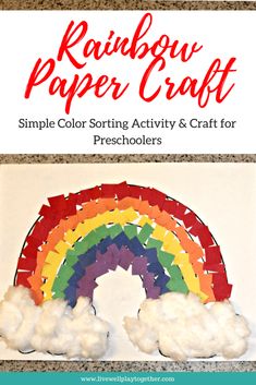 rainbow paper craft with the title overlay