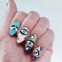 All-Seeing Eyes - nail wraps - Scratch - 7 Party Nail Design, Nailart Glitter, Nail Art Halloween, Evil Eye Nails, Coffin Nails Matte, Eye Nail Art, Eye Symbol, No Love, Diy Nail Designs