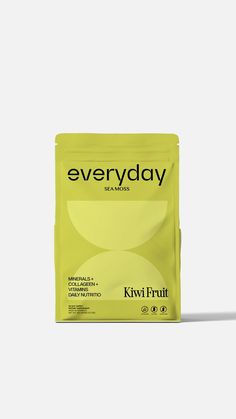 a packet of kiwifrut on a white background with the words every day