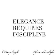 the cover of elegance requires discipline