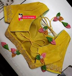 Blouse Designs Dori Style, Blouse Back Neck Dori Designs, Yellow Blouse Designs Latest, Latest Blouse Designs For Pattu Sarees, Bridal Mendhi, Yellow Blouse Designs, Latest Blouse Neck Designs, Patch Blouse, Pattern Blouses