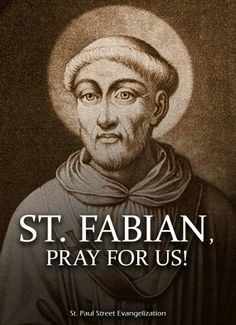 st fabalan, pray for us poster with an image of st fabalan