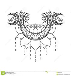 an ornamental design with flowers and leaves on a white background stock photo - image 3497