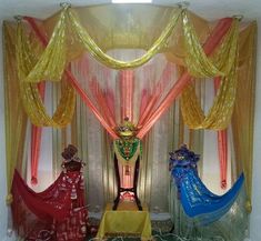 Ganpati Decoration At Home, Ganpati Decoration, Bathroom Decor, Art