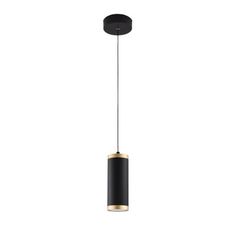 a black and gold light hanging from the ceiling