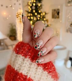 Nail Noel, December Nails, Cute Christmas Nails, Simple Acrylic Nails