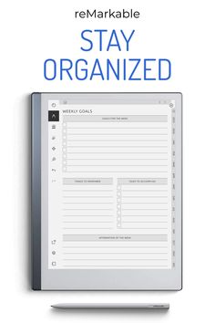 a clipboard with the words stay organized on it