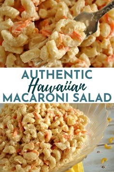 hawaiian macaroni salad in a glass bowl