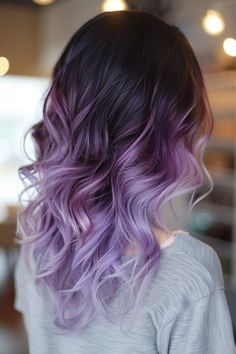 Short Dyed Hair Inspiration, Hair Ideas For Medium, Dyed Hair Ideas, Colorful Highlights In Brown Hair, Dramatic Hair Colors, Style For Long Hair, Hair Color Mahogany, Light Purple Hair, Purple Ombre Hair