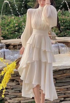 Pleated Dresses, Stand Neck, Elegant Dresses Classy, Dresses Spring, School Season, Skirt Maxi, Patchwork Dress, Glam Dresses